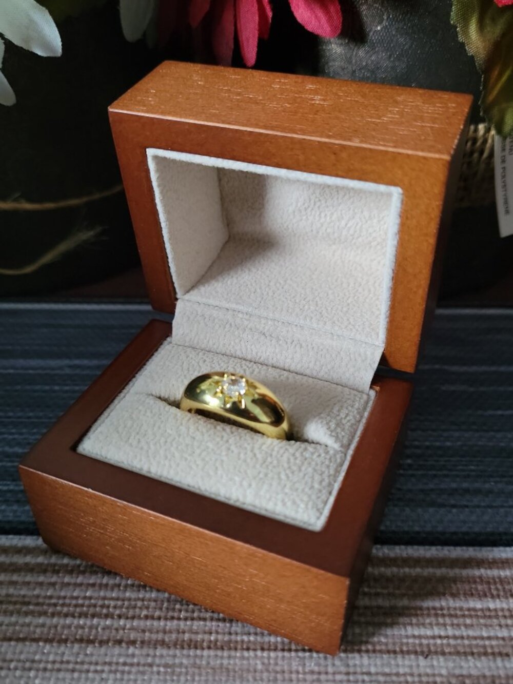 Gold Starburst Adjustable Ring PVD Gold Coated Statement Band - Picture 2 of 6